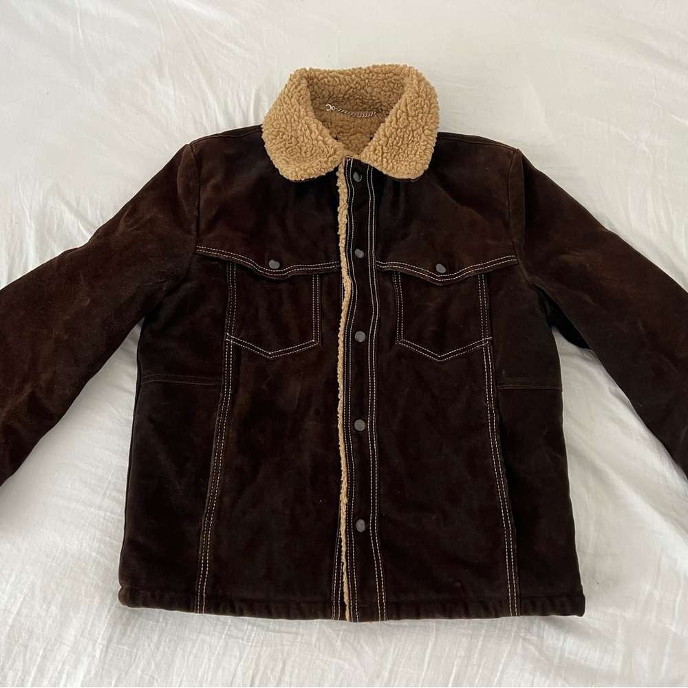 Vintage Sherpa Lined Genuine Leather (Suede) Jacket